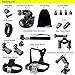 Zookki Camera Accessories Kit for GoPro Hero 4 3+ 3 2 1, Black and Silver (18-Items)