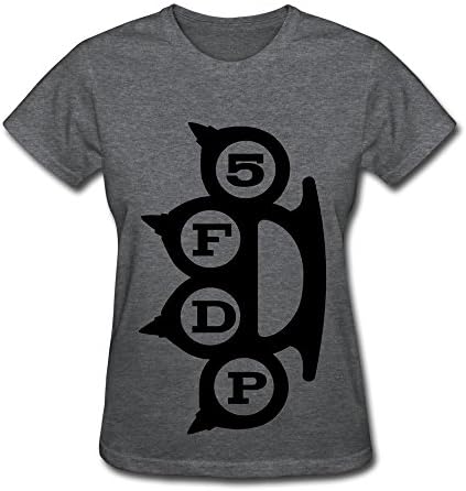 Women's Five Finger Death Punch Band Logo Screw Neck Tee Size S DeepHeather