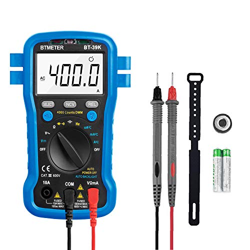 Multimeter - BTMETER BT-39K Auto Range Digital Universal Meter 4000 Counts With New Substitutable Fixed Mode, NCV, Diode,DC & AC Voltage, DC & AC Current, Resistance, Capacitance, Frequency