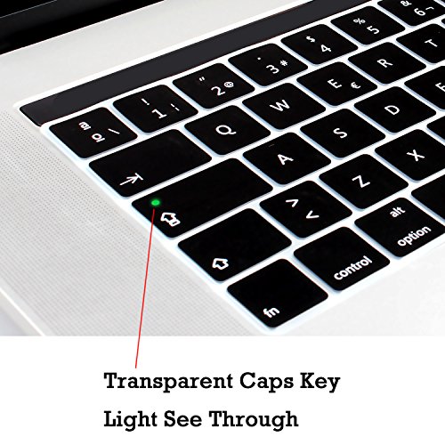 Batianda Spanish ESP Waterproof Ultrathin Silicone Keyboard Cover Skin for Newest MacBook Pro 13 15 inch 2017 & 2016 With Touch Bar & Touch ID Model:A1706 / A1707 (Black)