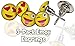 Expression Jewelry 3 Pair of Emoticon Face Pin-Back Earrings - Assorted Smiley Emoticon Ear Rings