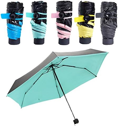 WQWL New Super Mini Sun Folding Umbrella For Going To Beach, Traveling, Mountaineering, Camping, Hiking, Shopping Etc (Mint Green)