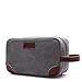 TOUPONS Men's Travel Toiletry Organizer Bag Canvas Shaving Dopp Kit TSA Approved (Grey)