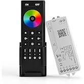 BTF-LIGHTING 2.4G WiFi DR04W SPI RGBW Controller RC03RF RF Remote Tuya APP/Smart Life/Google Home/Alexa Control Support SK6812RGBW SMD/FCOB WS2814 IC etc Addressable RGB+W LED Strip STA Mode