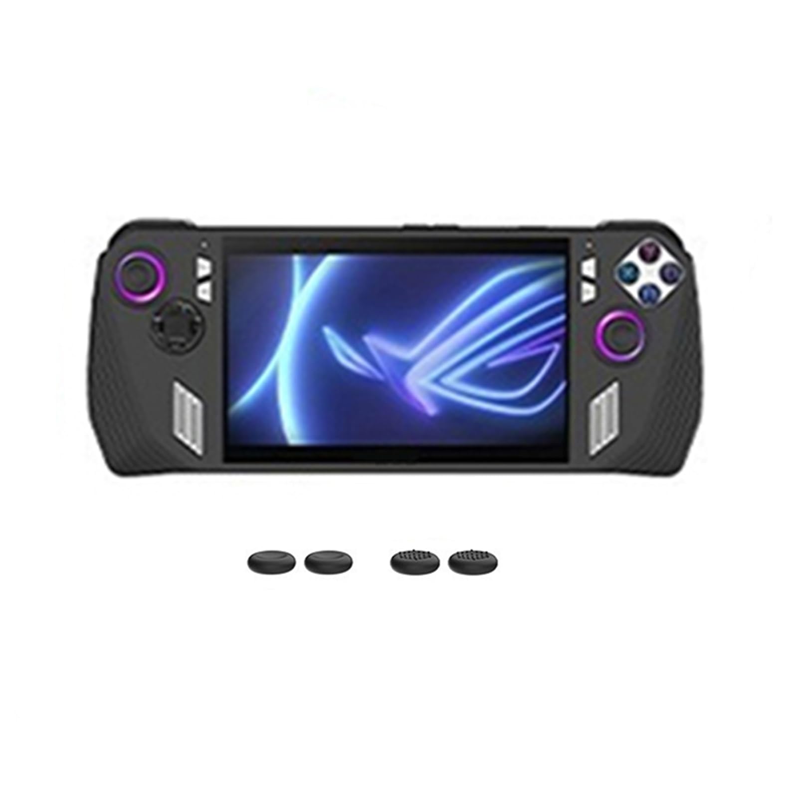 LICHIFIT Silicone Protective Case Cover + Rocker Caps for ASUS ROG Ally Handheld Game Console Back Shell Skin Joystick Cover Button Caps Accessories set
