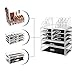 SONGMICS Makeup Organizer 3 Pieces Set Cosmetic Storage Jewelry Display Case 8 Drawers Clear UJMU08T