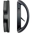 ALLYWASAI Patio Sliding Door Handle Set, Perfect Replacement Mortise Style Handle Set Fits Door Thickness from 1-1/2" to 1-3/4", 3-15/16" Screw Hole Spacing, Non-Keyed, Black