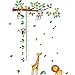 Chart Height Measurement Growth Chart Tree Monkeys and Animals Nursery Wall Decals Stickers Wall Decal Decor Sticker Removable r for Nursery Playroom Girls and Boys Children's Bedroom