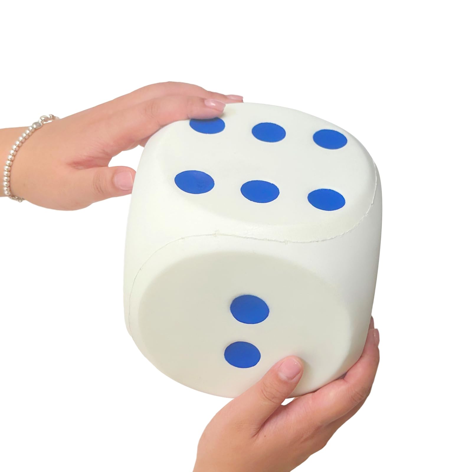 5.9 Inches Jumbo Foam Dice, A Fun-Filled, Educational Giant Toy for Game Nights and Learning Sessions (Lucky White)