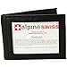 alpine swiss Men's Genuine Leather Spring Loaded Bifold Money Clip Wallet, Black, One Size