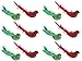 Country Silk Elegant Christmas Holiday Glitter Sequins Bird Ornaments Decorations with Attached Metal Clip & Feathered Tails, Red, Green, Medium, Pack of 12, 7.5