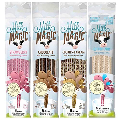 Milk Magic Magic Milk Flavoring Straws (32 Milk Straws) Flavors Include 2 Cookies And Cream, 2