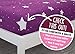 Delta Children Reversible Girls Toddler 4 Piece Bedding Set (Fitted Sheet, Flat Top Sheet w/ Elastic bottom, Fitted Comforter w/ Elastic bottom, Standard Pillowcase) Girls Starry Night | Purple Stars