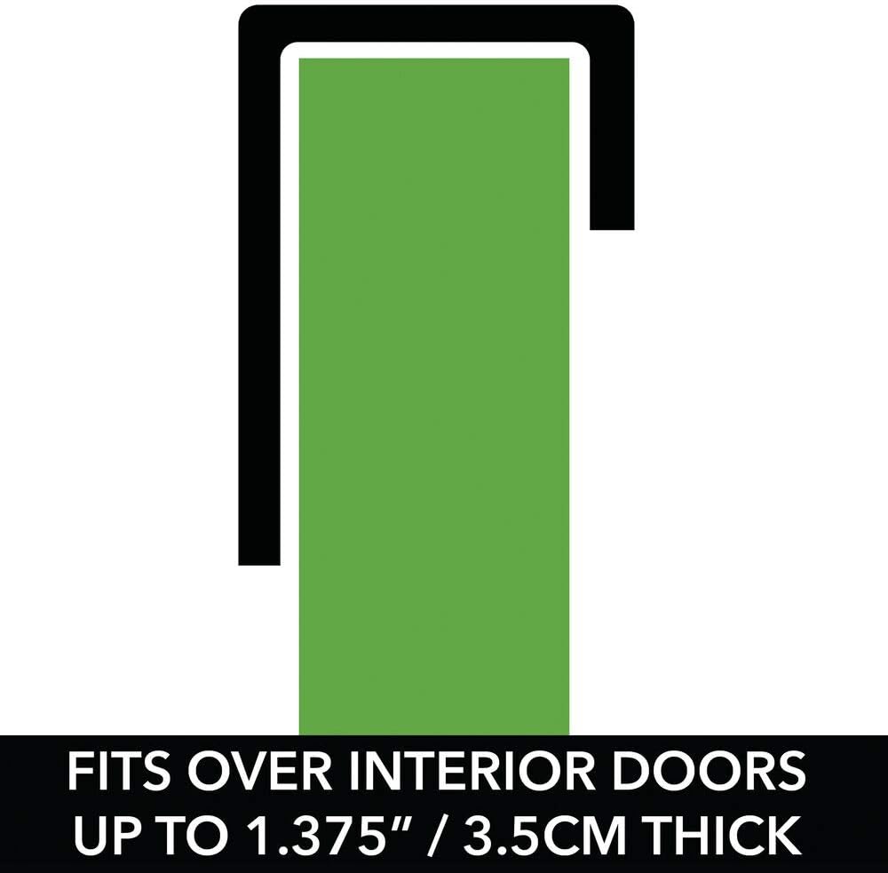 mDesign Metal Wire Over Door Hanging Ironing Board Holder with Small Storage Basket - Organizer Holds Iron, Board, Spray Bottles, Starch, Fabric Refresher - for Laundry, Utility Room, Closet - White: Home & Kitchen