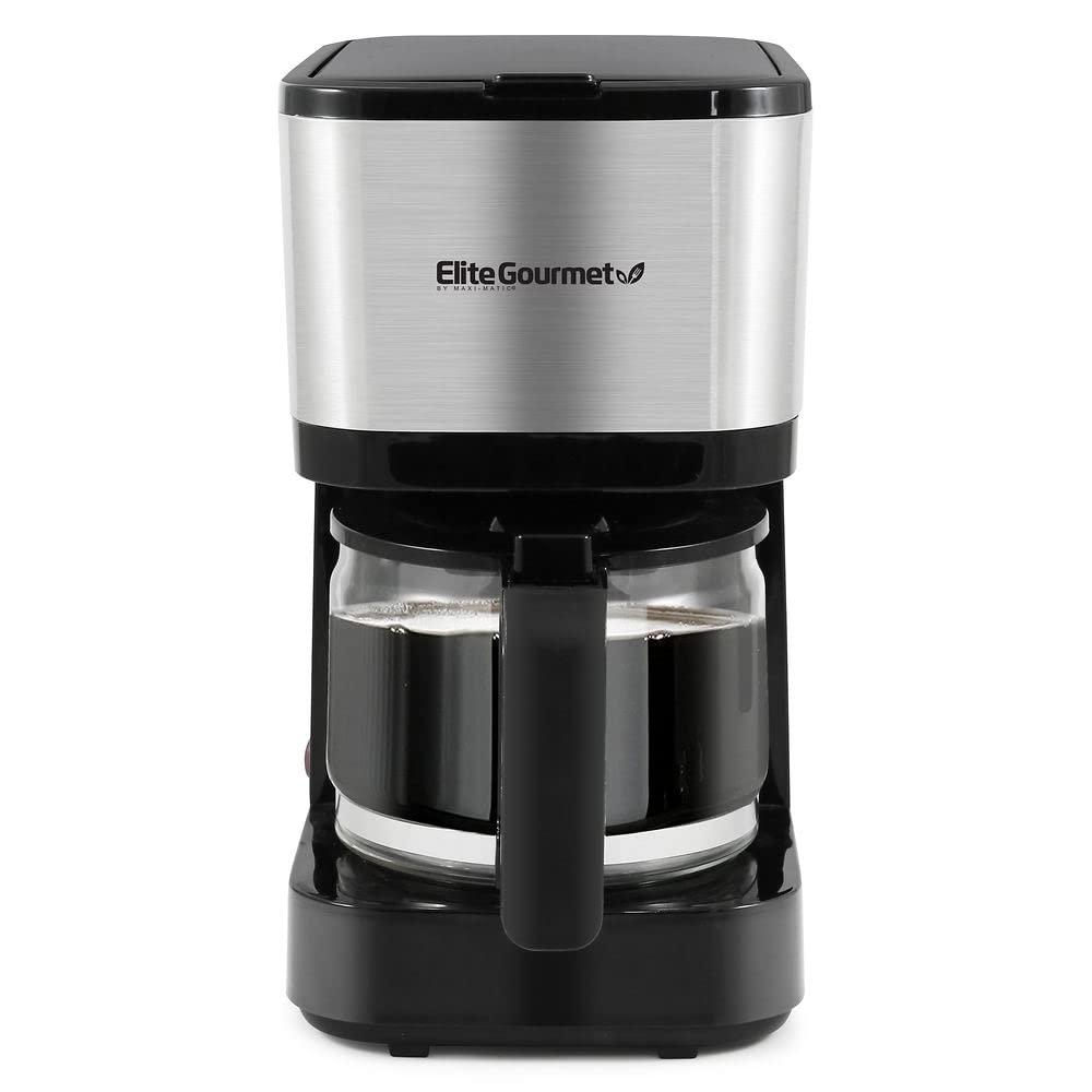 Photo 1 of Elite Gourmet EHC9420 Automatic 5-Cup Brew & Drip Coffee Maker with Pause N Serve Reusable Filter, On/Off Switch, Water Level Indicator, Stainless Steel