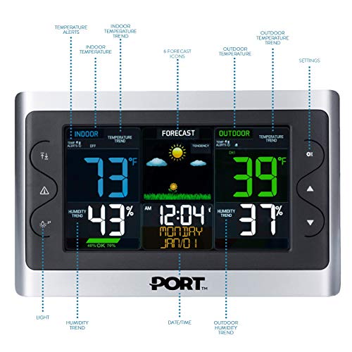 PORT Wireless Weather Forecast Station Digital Color Weather
