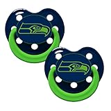 NFL Football Team Logo BabyToddler Glow In The Dark Pacifier 2-Pack - Seattle Seahawks