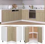 vidaXL Corner Bottom Cabinet Sonoma Oak 75.5x75.5x80.5cm Engineered Wood view 3
