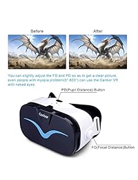 Canbor VR   Auriculares con mando a distancia y mando a distancia, realidad virtual, gafas de realidad virtual 3D, compatible con iPhone de 4,0 a 6,3 pulgadas, Samsung, Sony y teléfonos Android