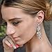 EVER FAITH Silver-Tone Bridal Tear Drop Flower Cluster Dangle Earrings Clear Crystal Rhinestone