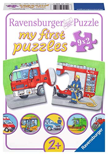 Ravensburger Kinderpuzzle - 07332 Einsatzfahrzeuge - my first puzzle mit 9x2 Teilen - Puzzle für Kinder ab 2 Jahren