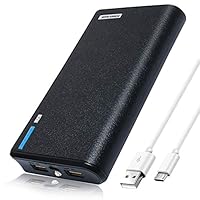 Portable Charger, 20000mAh Power Bank, High-Speed Charging Technology Mobile Power with 2 USB Ports And Flashlight, Ultra-Compact External Battery Phone Charger for iPhone Samsung iPad Tablet and More