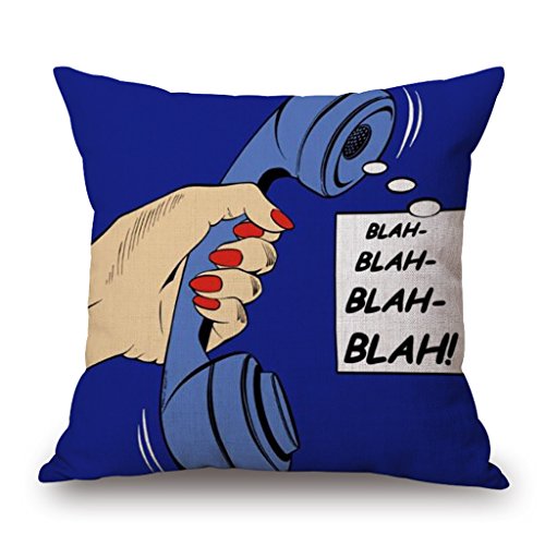 18 X 18 Inch Pop Art Comic Cotton Linen Decorative Throw Pillow Cover Pillowcase(11)