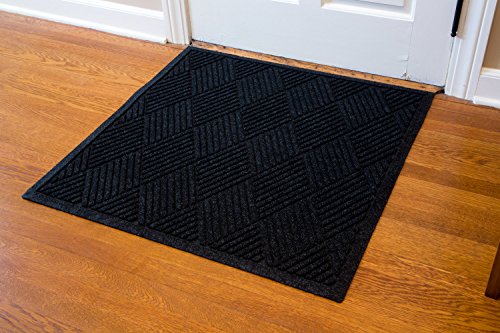 Hudson Exchange Waterhog Diamond Fashion Polypropylene Fiber Entrance Indoor/Outdoor Floor Mat, 35" L x 35" W, 3/8" Thick, Charcoal