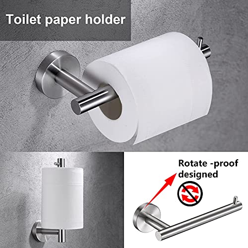 Brushed Nickel Toilet Paper Holder, Towel Ring Set 2 Pieces Hand Towel