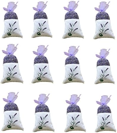 Ultra Blue Grade Natural Scented Lavender Dried Flowers Buds Deodorant Sachets - 12 Pack