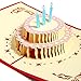 O'Hill 4 Pcs 3D Pop Up Birthday Cards Laser Cut Happy Birthday Greeting Cards with Bookmark
