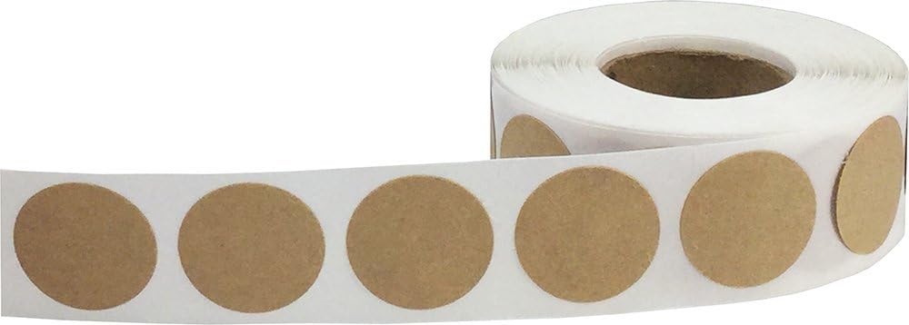 Brown Natural Kraft Circle Stickers, 19 mm 3/4 Inch Dot Labels 500 Pack - Image 3