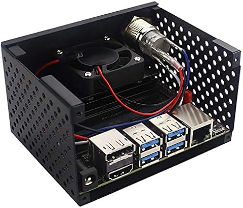 Nrpfell Carcasa de Metal para Jetson Caja Negra Carcasa Carcasa BotóN de Encendido/Reinicio Interruptor Opcional Ventilador de RefrigeracióN Soporte Kit de Desarrollador de Antena