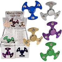 iGifts Inc. UFO Fidget Spinner Metallic Assorted Colors Bulk (Pack of 24)