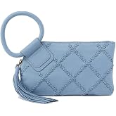 HOBO Sable Leather Wristlet Clutch with Circular Handle, Zippered Closure, Credit Card Organizer, &amp; Interior Zip Pocket