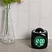 Konesky Projection Alarm Clock, LED Desk Clock with Digital LCD Voice Talking Function, Alarm,Snooze,Temperature,Time(12H/24H) Display (Black)