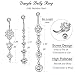Besteel 9 Pcs 14G Stainless Steel Dangle Belly Button Rings for Women Girls Navel Rings CZ Body Piercing Sliver-Tone