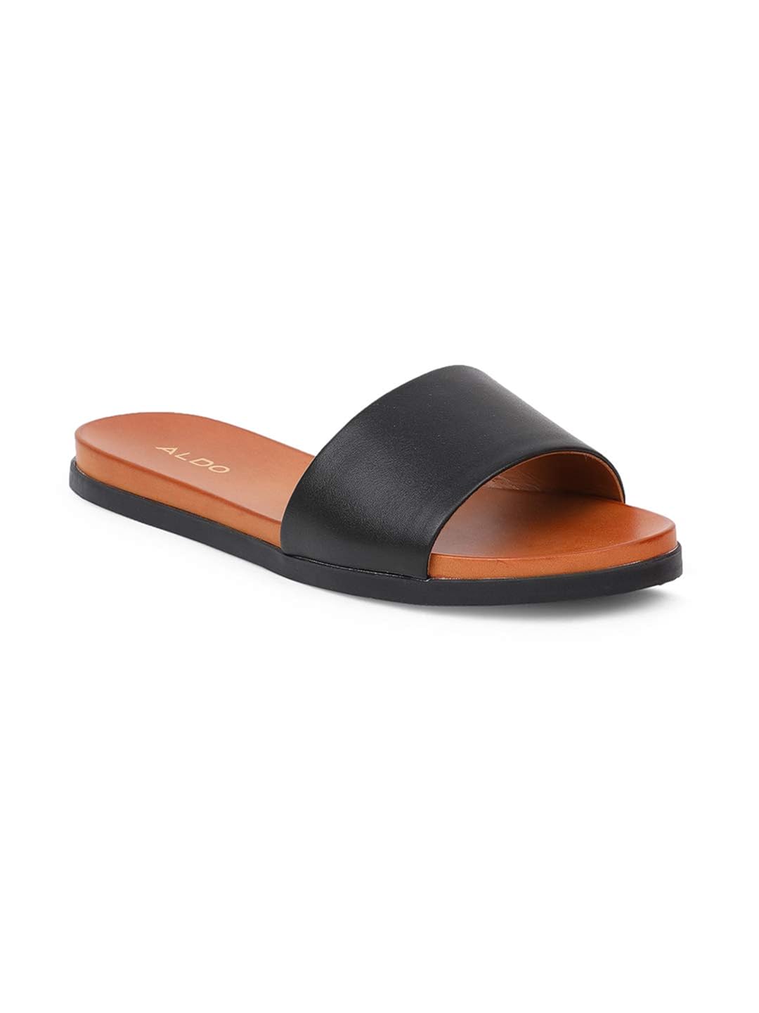 aldo black flat sandals