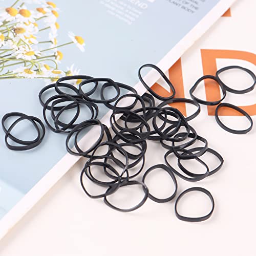 Black Hair Elastic Bands and Rubber Band Cutter, 1200pcs Disposable Non-slip Rubber Hair Bands, Pain Free Ponytail Remover Cutter Tool, MAZBFF Ponytail Holders Hair Styling Accessories Tools Soft Hair Elastics Ties Bands