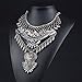 Fashion Vintage Crystal Zinc Alloy Big Pendant Bib Chain Statement Necklace for Women