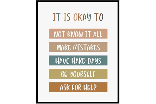 Boho Classroom Decor It Is Okay To Be Yourself Classroom Wall Decor Teacher Gift Child Art Playroom Decor Classroom Quotes - UNFRAMED (8X10 INCH)