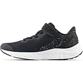 New Balance Kid's Fresh Foam Arishi V4 Hook & Loop Running Shoe, Black/White/Silver Metallic, 3 W Infant