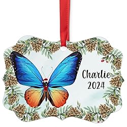Colorful Butterfly Christmas Ornament 2024