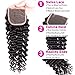 JOYFUL QUEEN 10 Inch 4x4 Brazilian Deep Wave Lace Closure Human Hair Free Part 8A Pre Plucked Lace Closure 100% Brazilian Virgin Hair Curly Lace Closure Natural Color