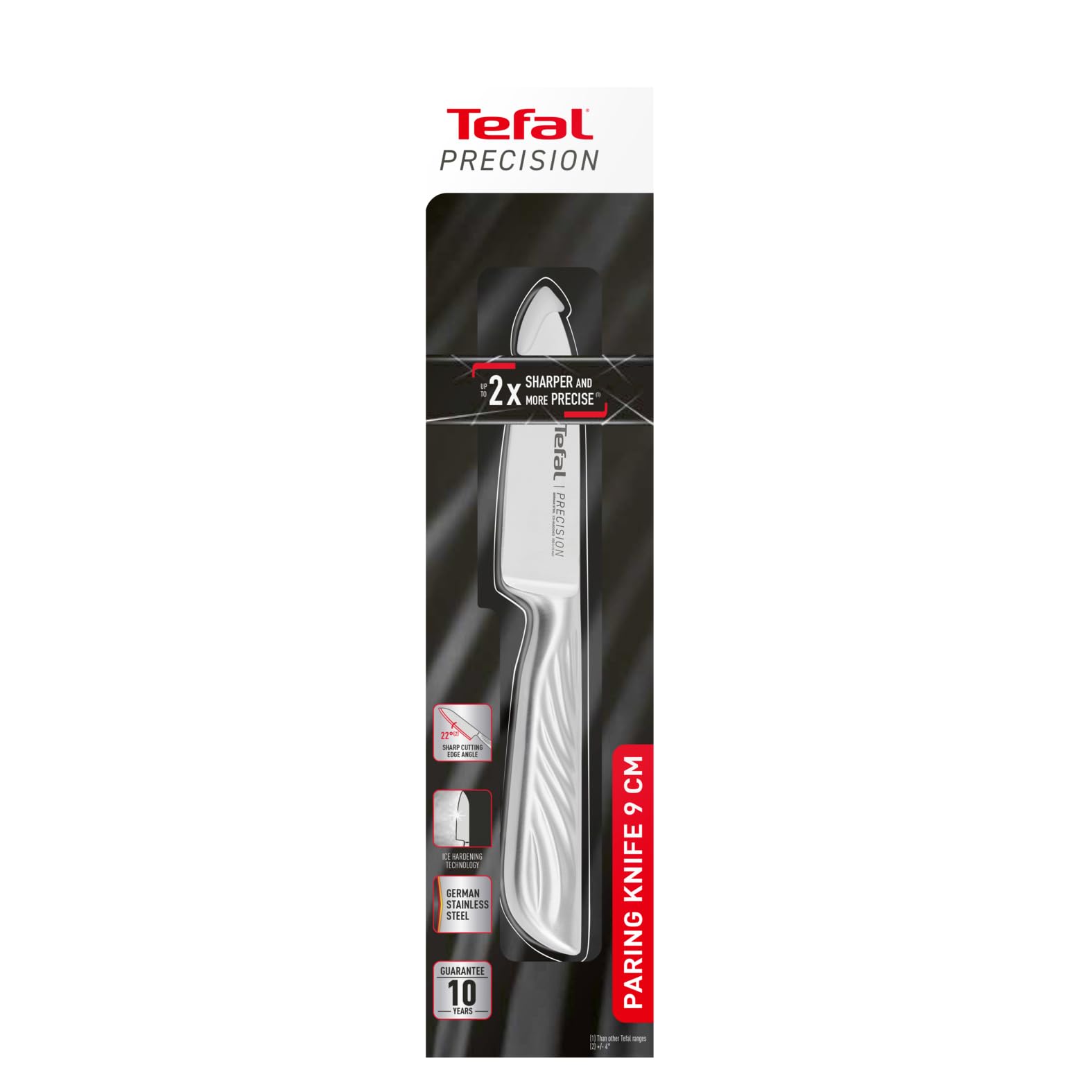 Tefal Precision Schälmesser 9 cm, schärfstes Messer, 22°-Klingenwinkel, Eishärtungstechnologie, Wellenmuster, Edelstahl, K2890124 8