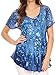 Sakkas Mira Tie Dye Two Tone Sheer Cap Sleeve Relaxed Fit Embellished Tunic Top