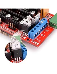 Longruner kit de impresora 3D controlador de junta RAMPS 1.4 + 5 unidades A4988 StepStick Stepper módulo driver + disipador de calor para impresora 3D Reprap, máquina robótica CNC