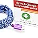 Tera Grand - USB 2.0 A to Micro USB Braided Cable, 6' Purple & Blue - Micro USB/Micro B Charge and Sync Cord for Android Samsung Nokia Nexus Phones and More Not for iPhone & iPad