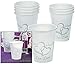 Lot of 50 Plastic Disposable Two Hearts Wedding Cups 16oz
