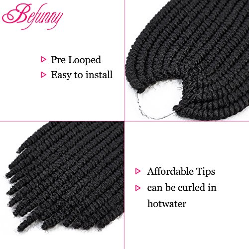 Befunny 8inch 6packs Afro Kinky Twist Crochet Hair Short Small